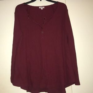 Waffle swing long sleeve top